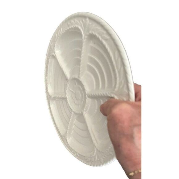 Secla Portugal 10” Ivory Sectioned Serving Dish - Picture 6 of 6